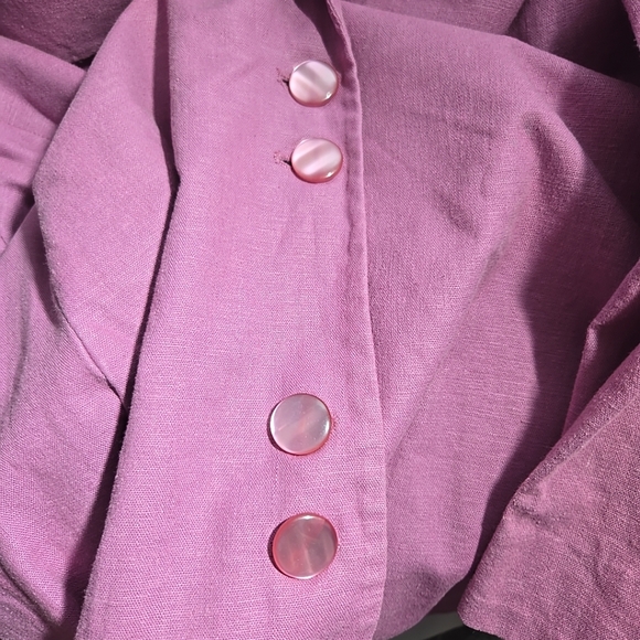 Vintage Bob Mackie Wearable Art Mauve Linen Blend Jacket Blazer 2X Embroidered - Picture 4 of 10